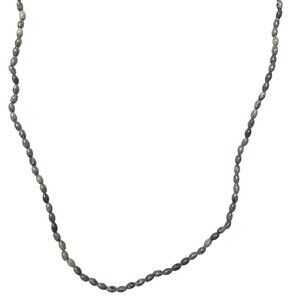 Jasper Beaded Necklace Gray and Black Costume Jewelry